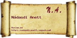 Nádasdi Anett névjegykártya